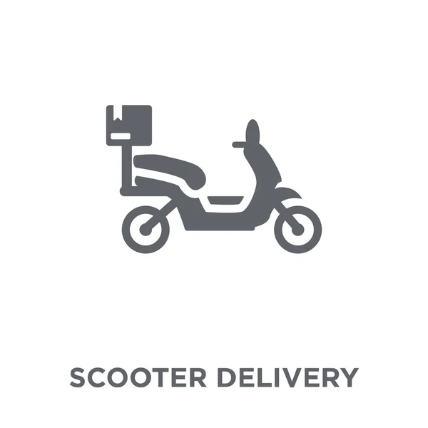 Icono Entrega Scooter Concepto Diseño Entrega Scooter Entrega Colección Logística — Vector de stock
