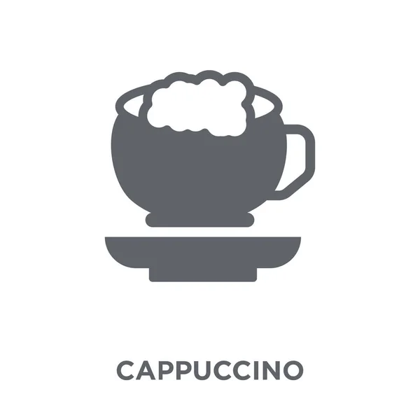 カプチーノのアイコン ドリンク コレクションからカプチーノ デザイン コンセプト 白い背景の上の単純な要素ベクトル図 — ストックベクタ