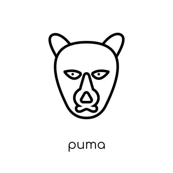 Icono Del Puma Icono Moderno Moderno Puma Vector Lineal Plano — Vector de stock