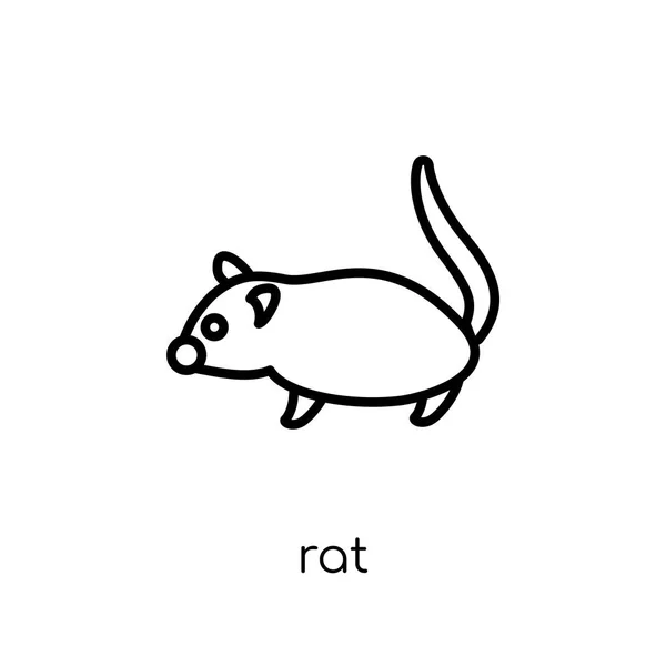 Крысиная Икона Модный Современный Плоский Линейный Вектор Иконка Крысы Белом — стоковый вектор