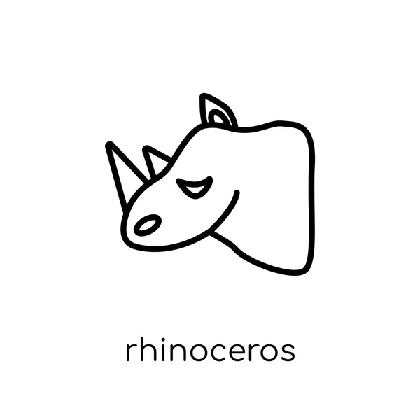 Ikon Badak Ikon Rhinoceros Linear Vektor Datar Modern Trendy Pada - Stok Vektor