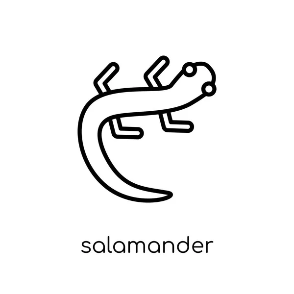 Salamandra Ikona Modny Nowoczesny Liniowych Płaskich Wektor Salamandra Ikona Białym — Wektor stockowy