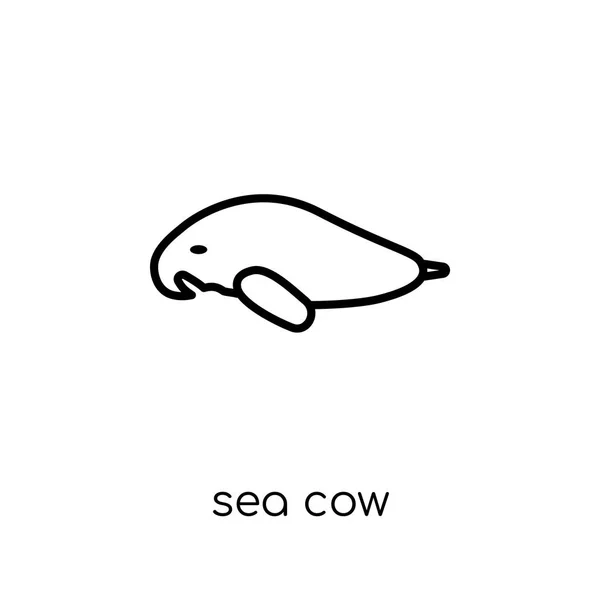 Sea Cow Icon Trendy Modern Flat Linear Vector Sea Cow — Stock Vector
