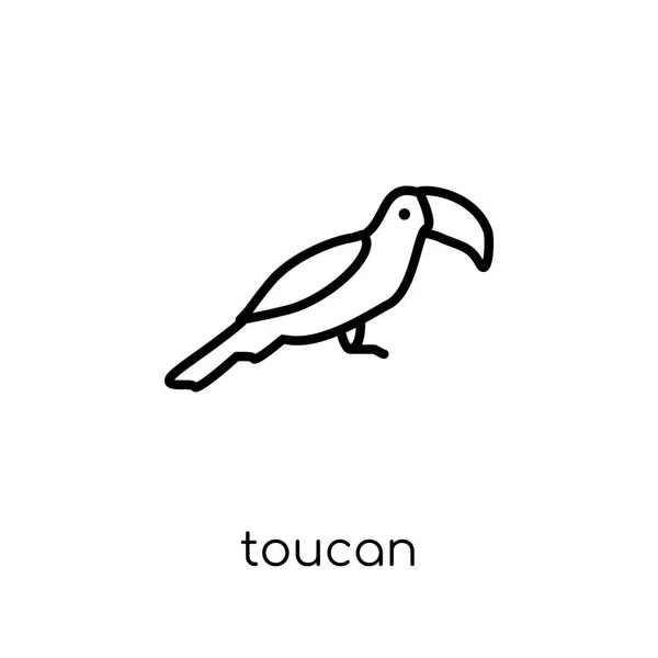 Toucan Pictogram Trendy Moderne Vlakke Lineaire Vector Toucan Icoon Een — Stockvector