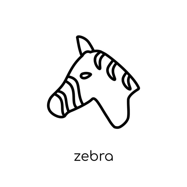 Zebrasymbol Trendige Moderne Flache Lineare Vektor Zebra Symbol Auf Weißem — Stockvektor