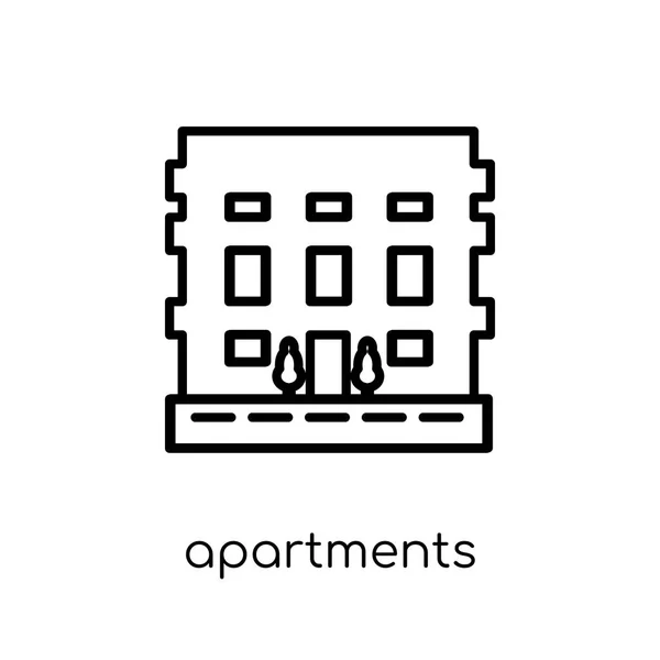 Icône Appartements Vecteur Linéaire Plat Moderne Tendance Icône Appartements Sur — Image vectorielle