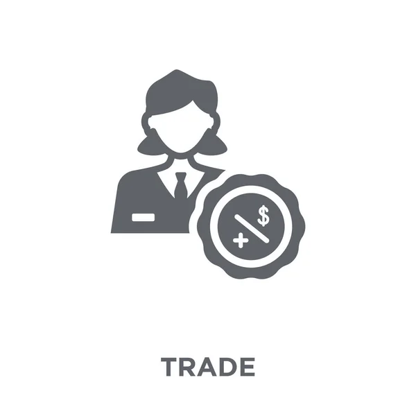 Handel Ikona Handel Wzór Kolekcji Element Prosty Wektor Ilustracja Białym — Wektor stockowy