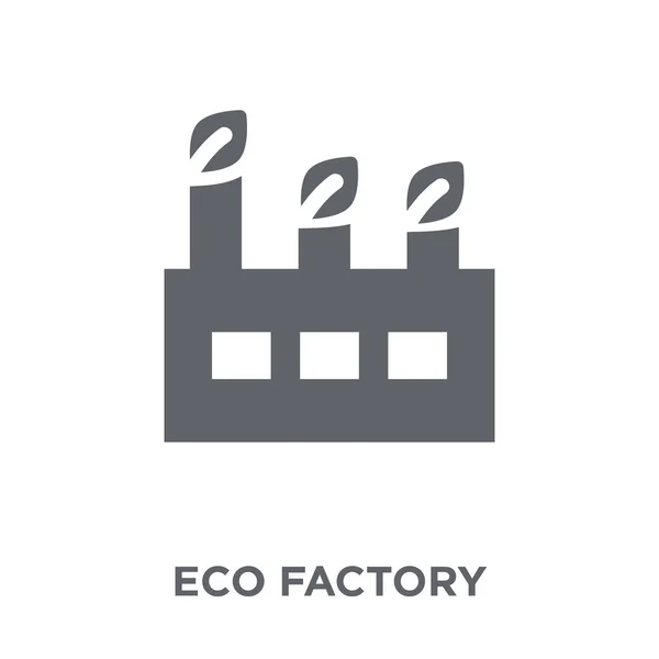 エコ工場アイコン エコ工場設計コンセプト生態コレクションから 白い背景の上の単純な要素ベクトル図 — ストックベクタ