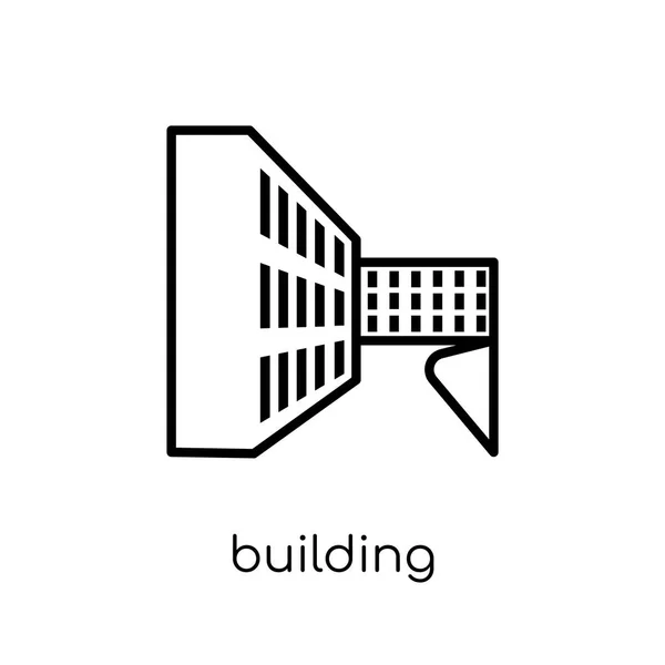 Gebäude Symbol Trendige Moderne Flache Lineare Vektor Gebäude Symbol Auf — Stockvektor