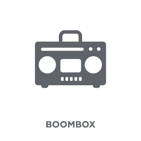 Boombox Ikonra Boombox Elektronikus Eszközök Kollekciójának Koncepció Egyszerű Elem Fehér — Stock Vector