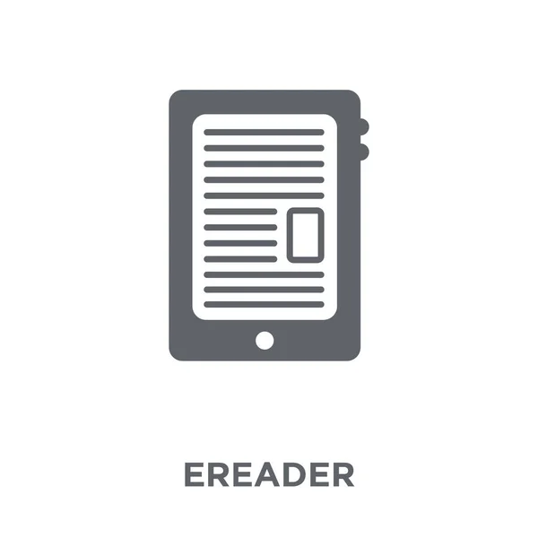 Ereader Pictogram Het Ontwerpconcept Van Ereader Uit Elektronische Apparaten Collectie — Stockvector