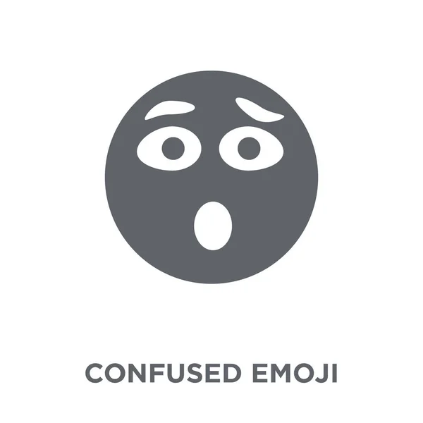 混乱的表情符号图标 从表情符号集合混乱的表情符号设计概念 简单的元素向量例证在白色背景 — 图库矢量图片
