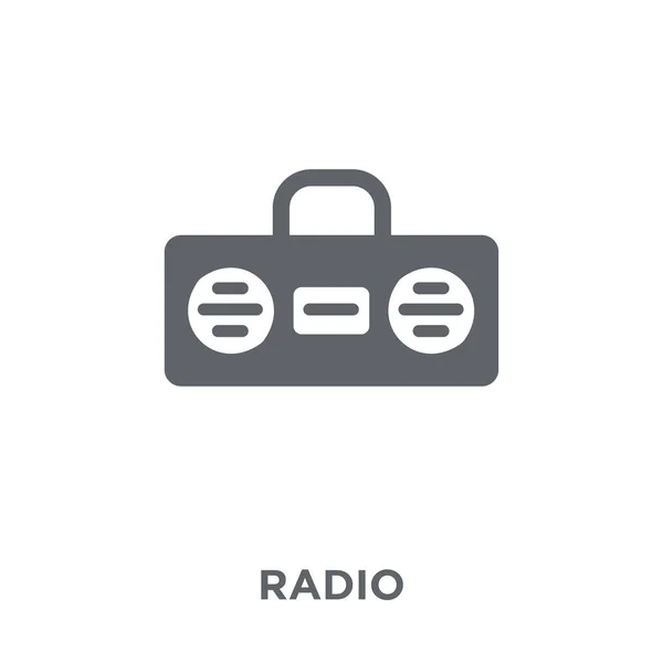 ラジオ アイコン 電子デバイス コレクションからラジオ デザイン コンセプト 白い背景の上の単純な要素ベクトル図 — ストックベクタ