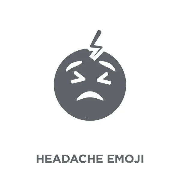 头痛表情符号 从表情符号集合头痛表情符号设计的概念 简单的元素向量例证在白色背景 — 图库矢量图片