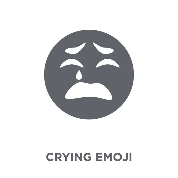 哭泣的表情符号 来自表情符号收藏的哭泣情感设计理念 简单的元素向量例证在白色背景 — 图库矢量图片