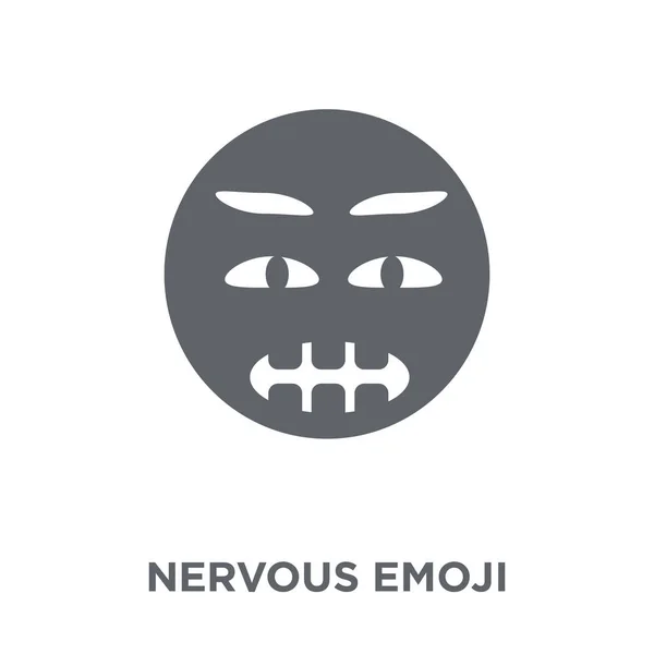 神经表情符号 紧张的表情符号设计概念从表情符号收藏 简单的元素向量例证在白色背景 — 图库矢量图片