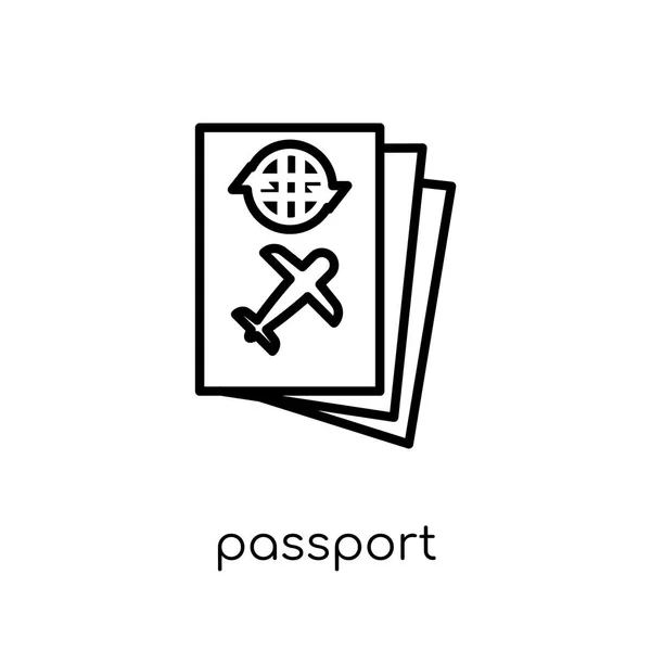 Ícone Passaporte Vetor Linear Plano Moderno Moderno Moda Ícone Passaporte — Vetor de Stock