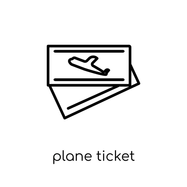 Plane Ticket Icon Trendy Modern Flat Linear Vector Plane Ticket — Stock Vector
