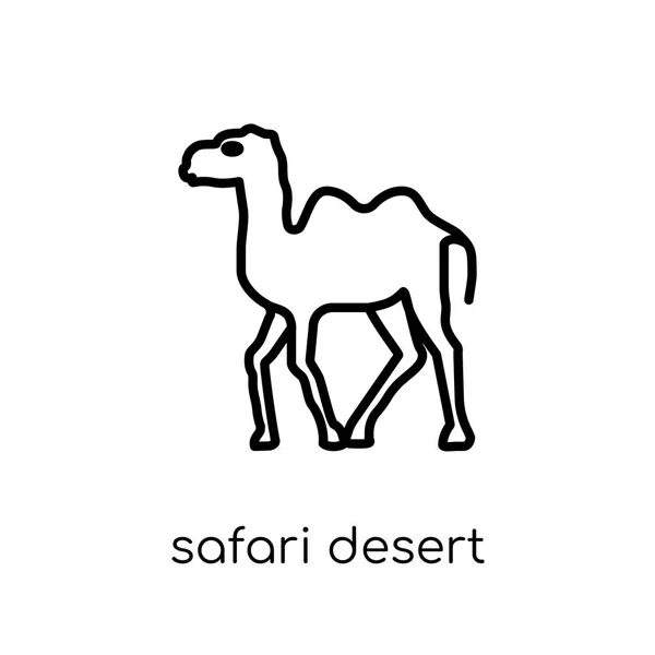 Safari Woestijn Pictogram Trendy Modern Plat Lineaire Vector Safari Woestijn — Stockvector
