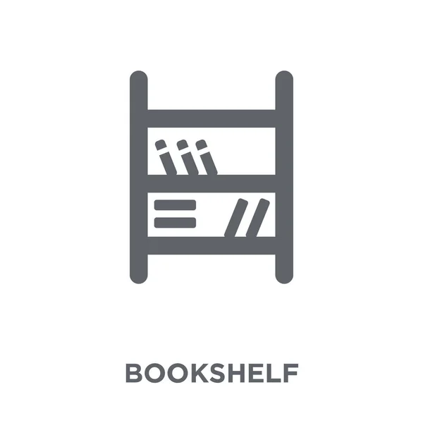 Kitaplık Simgesi Kitaplık Tasarım Konsepti Mobilya Koleksiyonu Basit Öğe Vektör — Stok Vektör
