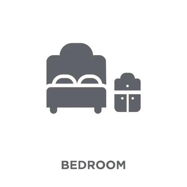 Icono Del Dormitorio Concepto Diseño Dormitorio Muebles Colección Del Hogar — Archivo Imágenes Vectoriales