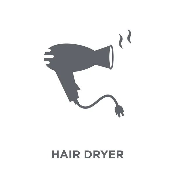 髪ドライヤー アイコン 家具と家庭用コレクションから髪ドライヤー デザイン コンセプト 白い背景の上の単純な要素ベクトル図 — ストックベクタ