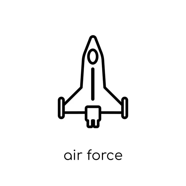 空軍のアイコン 細い線軍コレクション 概要のベクトル図から白い背景のトレンディなモダンなフラット線形ベクトル空軍アイコン — ストックベクタ