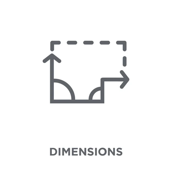 Icono Dimensiones Concepto Diseño Dimensiones Colección Geometry Ilustración Simple Del — Vector de stock