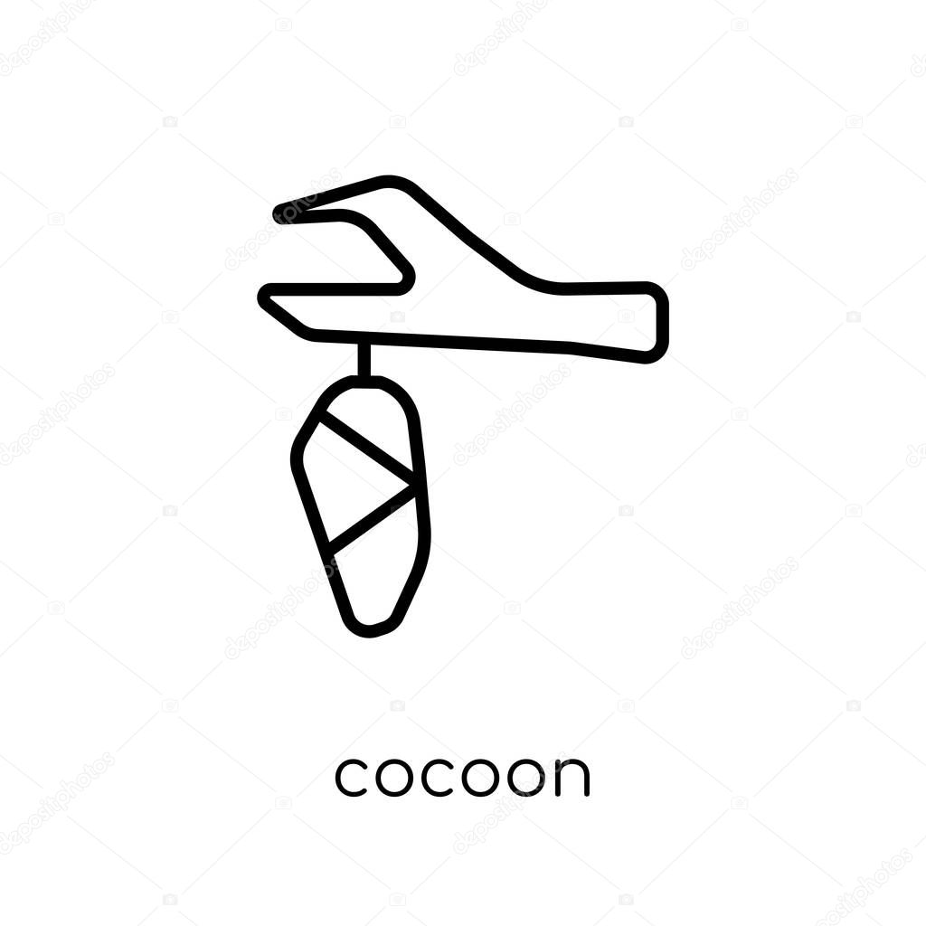 Cocoon icon. Trendy modern flat linear vector Cocoon icon on white background from thin line animals collection, editable outline stroke vector illustration