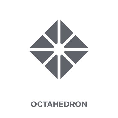 Octahedron simgesi. Geometri koleksiyonundan octahedron tasarım konsepti. Basit öğe vektör çizim beyaz arka plan üzerinde.