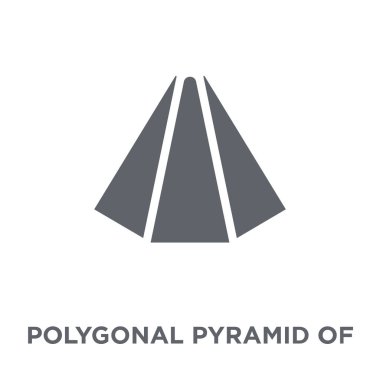 Çokgen piramit üçgen simgesi. Çokgen piramit üçgen tasarım konsepti geometri koleksiyonundan. Basit öğe vektör çizim beyaz arka plan üzerinde.