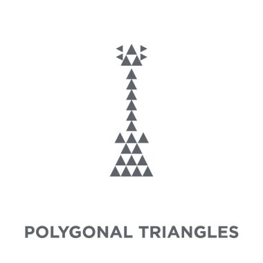 Poligonal üçgenler gitar simgesi. Poligonal üçgenler gitar tasarım konsepti geometri koleksiyonundan. Basit öğe vektör çizim beyaz arka plan üzerinde.