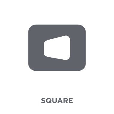 Kare simgesi. Kare tasarım konsepti geometri koleksiyonundan. Basit öğe vektör çizim beyaz arka plan üzerinde.