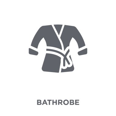 Bornoz simgesi. Bornoz tasarım konsepti Hotel Collection. Basit öğe vektör çizim beyaz arka plan üzerinde.