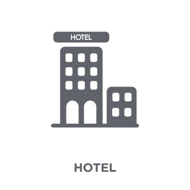 Hotel Icon. Otel tasarım konsepti Hotel Collection. Basit öğe vektör çizim beyaz arka plan üzerinde.