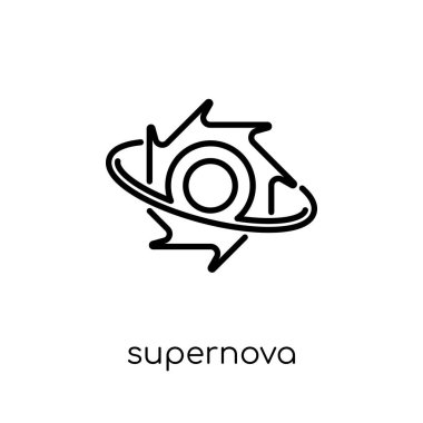 supernova icon. Trendy modern flat linear vector supernova icon on white background from thin line Astronomy collection, outline vector illustration clipart