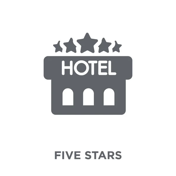Pět Hvězd Ikona Pět Hvězd Navrhnout Koncept Hotelu Kolekce Jednoduchý — Stockový vektor