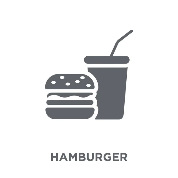 Hamburger Ikonra Hamburger Étterem Kollekciójának Koncepció Egyszerű Elem Fehér Háttér — Stock Vector