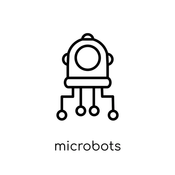 Icono Microbots Moderno Moderno Vector Lineal Plano Icono Microbots Sobre — Archivo Imágenes Vectoriales