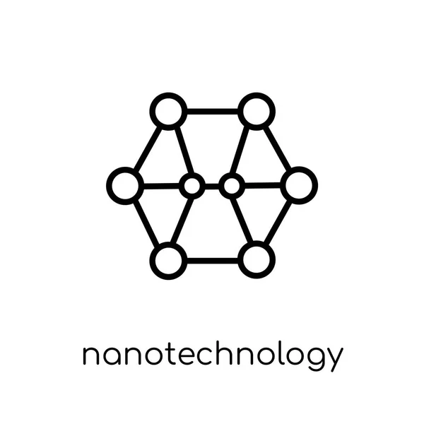 Nanotechnology Icon Trendy Modern Flat Linear Vector Nanotechnology Icon White — Stock Vector