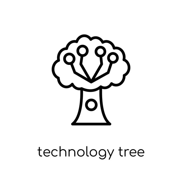 Teknologi Ikon Pohon Trendy Modern Datar Teknologi Vektor Ikon Pohon - Stok Vektor