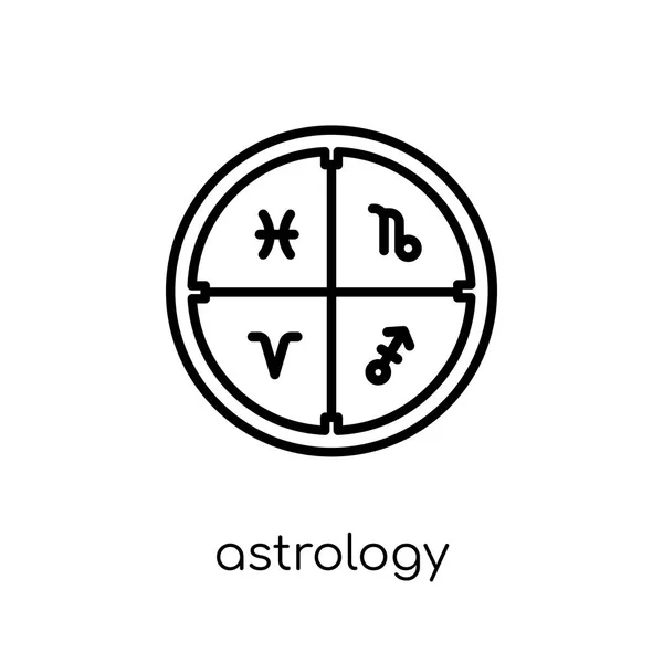 Ikona Astrologii Modny Nowoczesny Liniowych Płaskich Wektor Astrologia Ikona Białym — Wektor stockowy