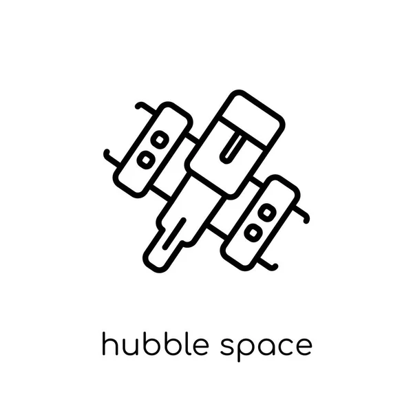 Hubble Uzay Teleskobu Simgesi Modaya Uygun Modern Düz Doğrusal Vektör — Stok Vektör