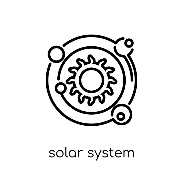 Ícone Sistema Solar Moderno Moderno Vetor Linear Plano Ícone Sistema —  Vetores de Stock