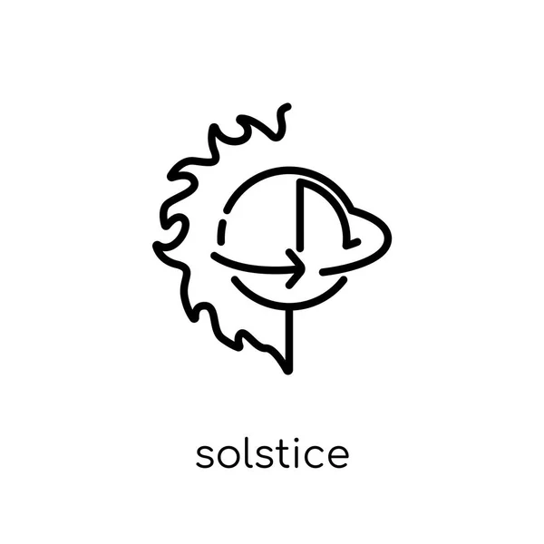 Solstice Icon Trendy Modern Flat Linear Vector Solstice Icon White — Stock Vector