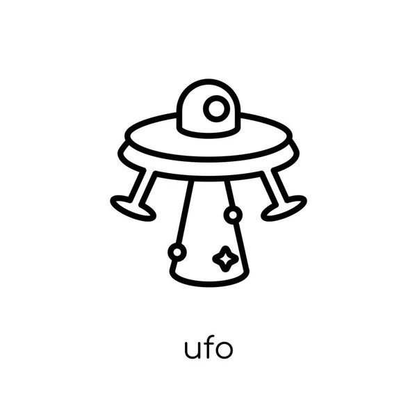 Ufo アイコン 細い線天文学コレクション 概要のベクトル図から白い背景のトレンディなモダンなフラット線形ベクトル Ufo アイコン — ストックベクタ