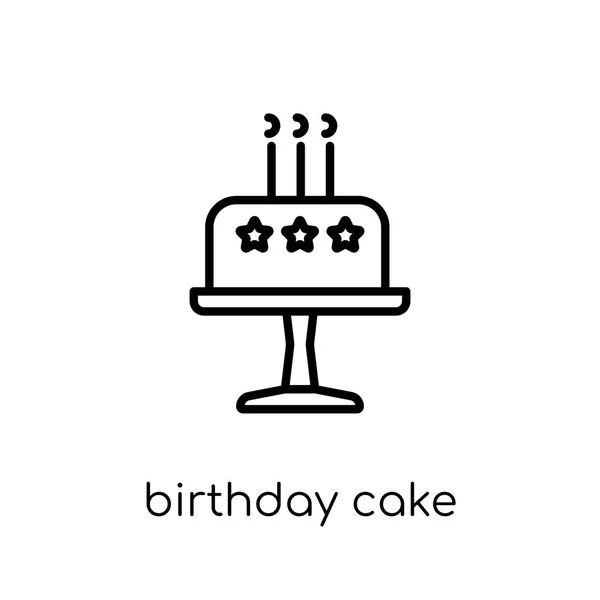 케이크 아이콘입니다 트렌디한 배경에서 생일에 케이크 아이콘 컬렉션 일러스트 — 스톡 벡터