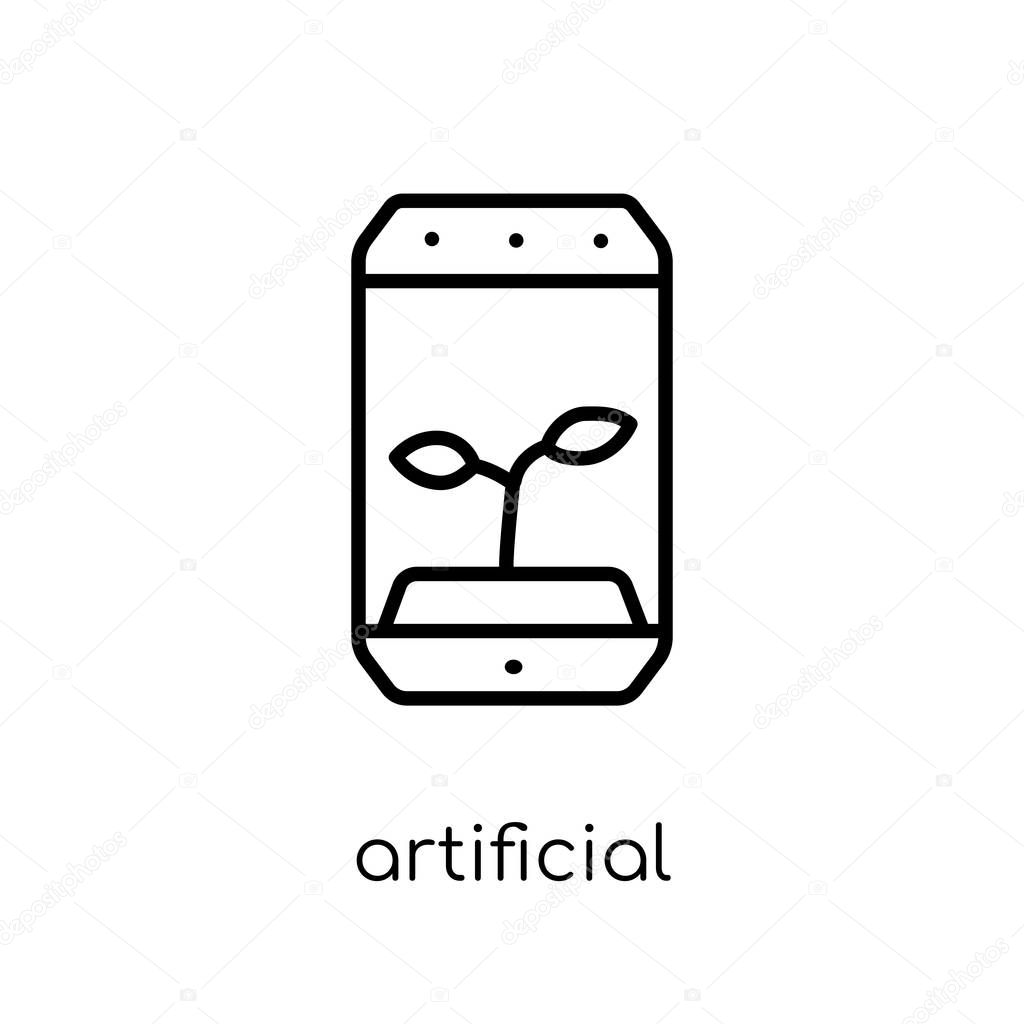 artificial atmosphere icon. Trendy modern flat linear vector artificial atmosphere icon on white background from thin line Artificial Intelligence, Future Technology collection, outline vector illustration