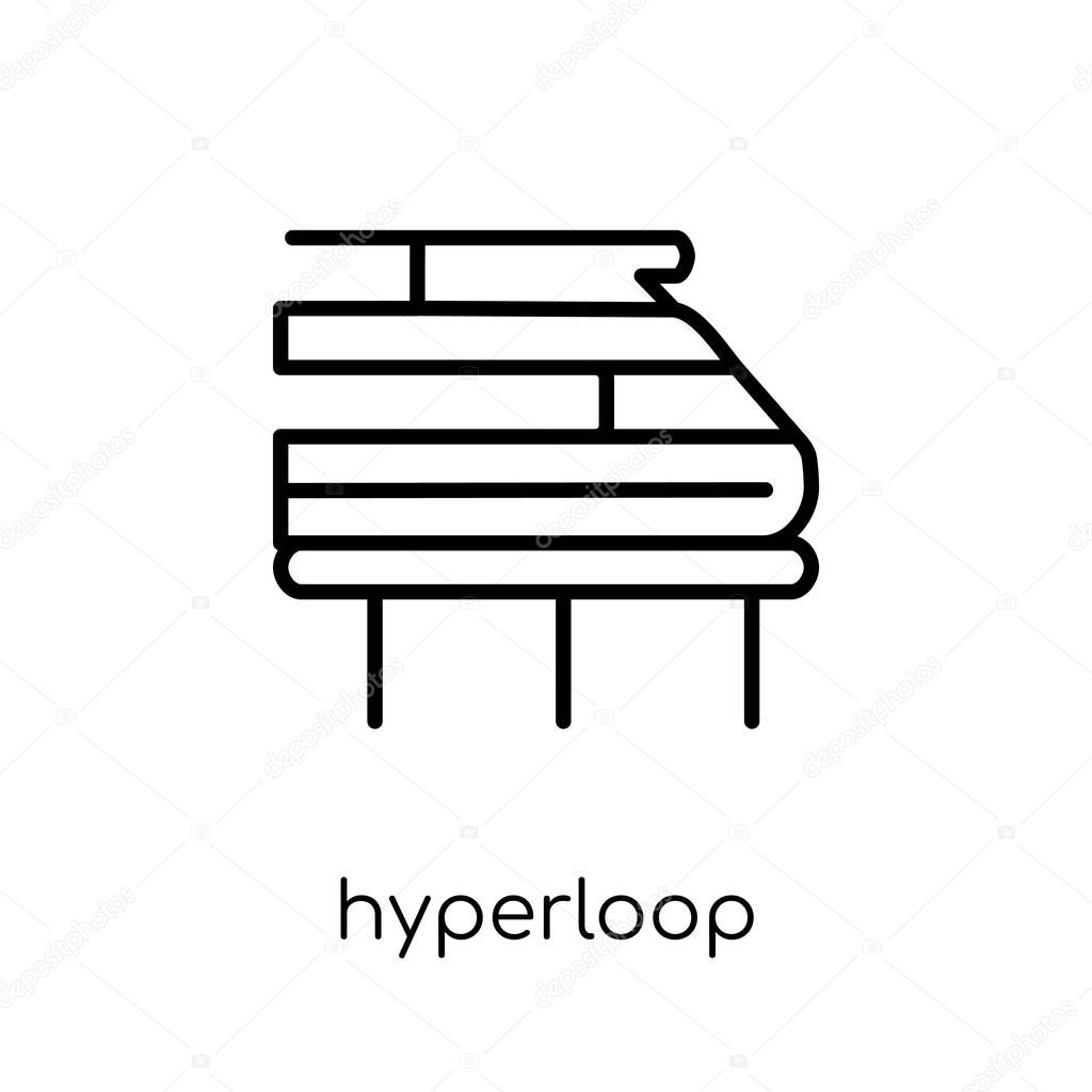 Hyperloop icon. Trendy modern flat linear vector Hyperloop icon on white background from thin line Artificial Intelligence, Future Technology collection, editable outline stroke vector illustration