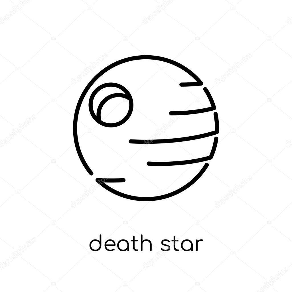 death star icon. Trendy modern flat linear vector death star icon on white background from thin line Astronomy collection, outline vector illustration